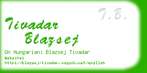 tivadar blazsej business card